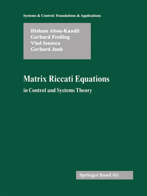 cover image of Matrix Riccati Equations in Control and Systems Theory